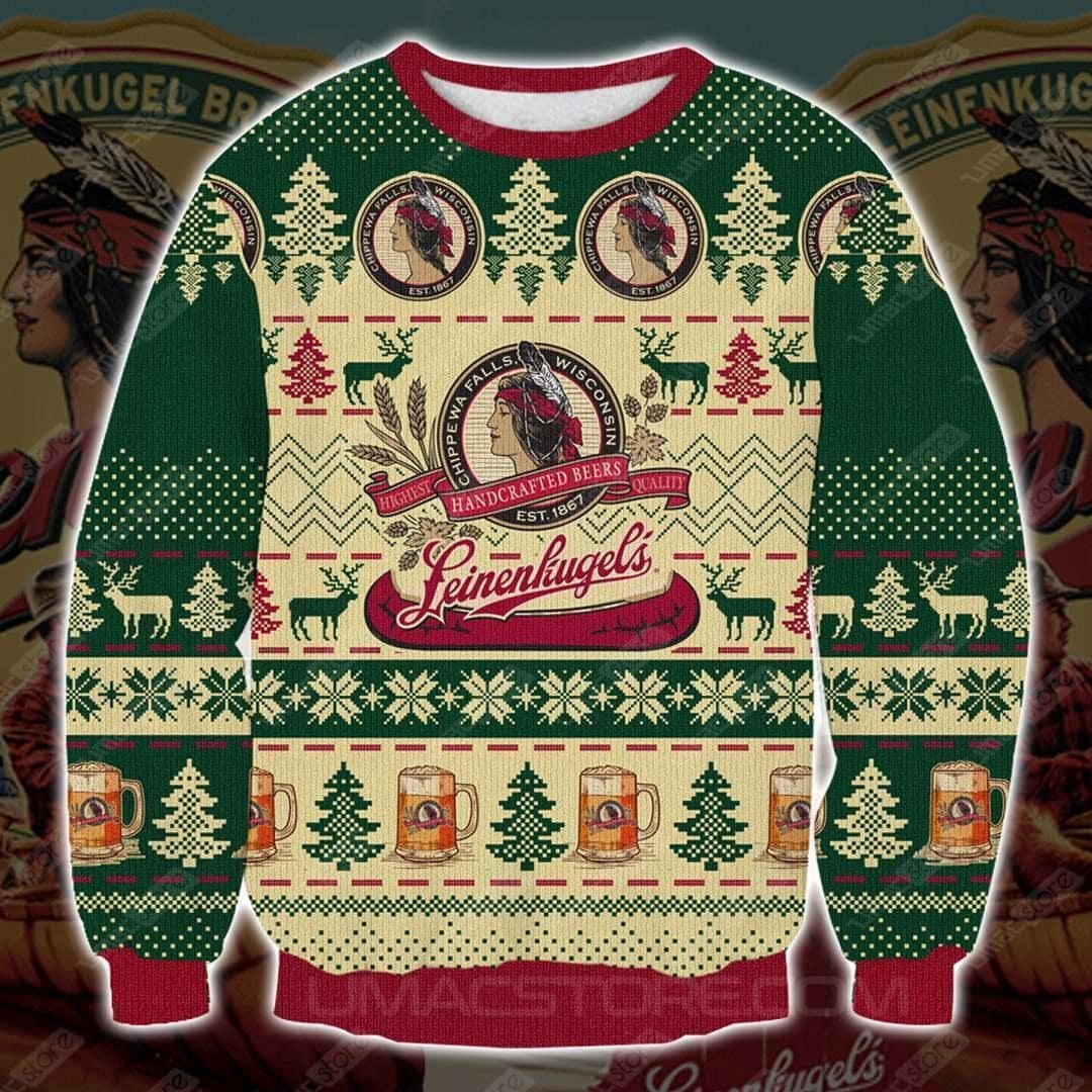 Leinenkugel's beer full printing ugly christmas sweater 3