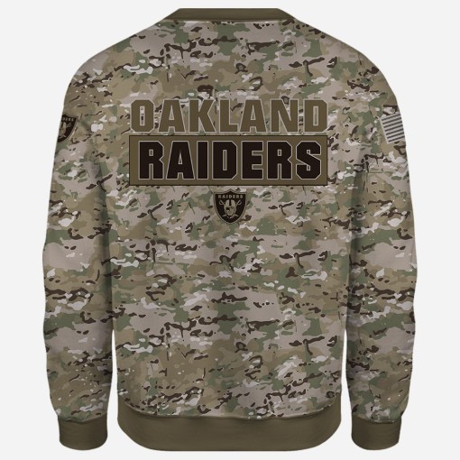Oakland raiders camo style all over print sweatshirt 1
