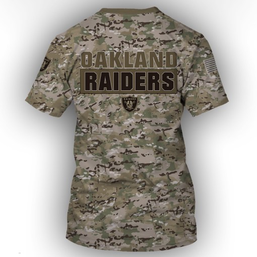 Oakland raiders camo style all over print tshirt 1