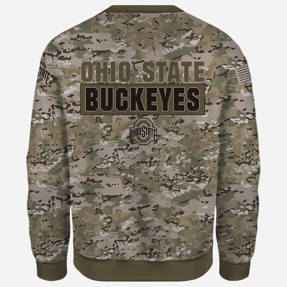 Ohio state buckeyes camo style all over print sweatshirt - back