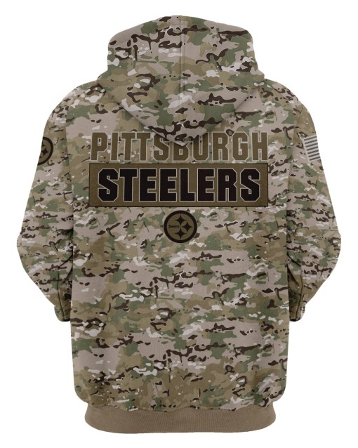 Pittsburgh steelers camo style all over print hoodie 2