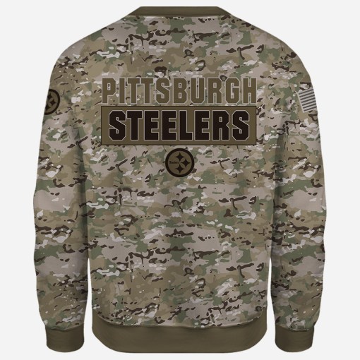 Pittsburgh steelers camo style all over print sweatshirt 1