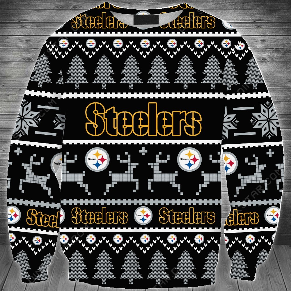Pittsburgh steelers full printing ugly sweater 1
