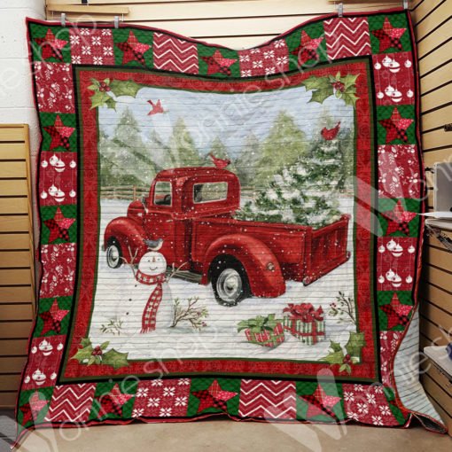 Red truck christmas blanket 4