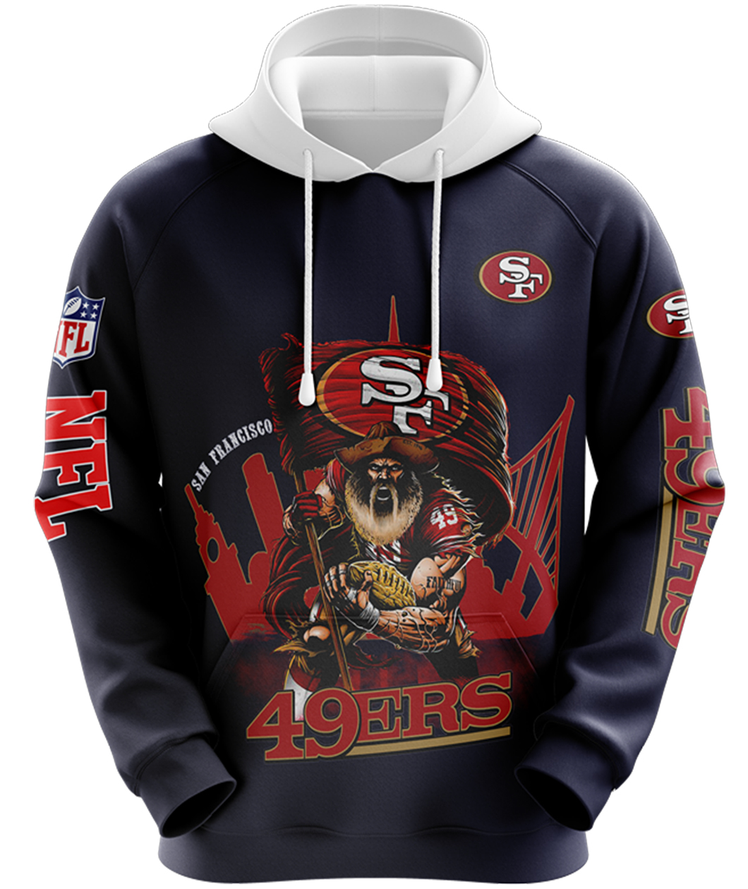 San francisco 49ers sourdough sam all over print hoodie 1