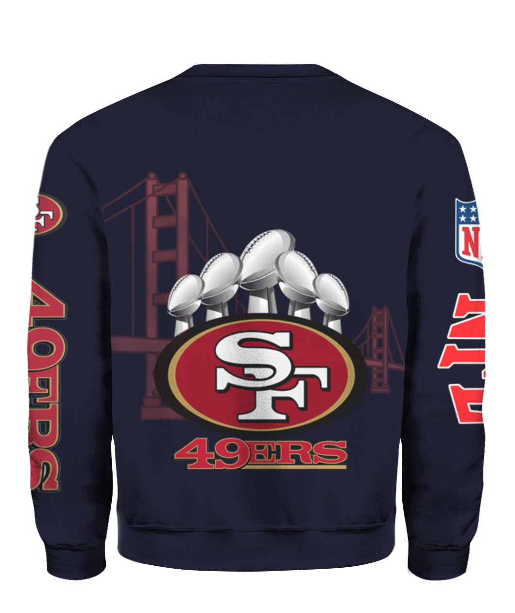San francisco 49ers sourdough sam all over print sweatshirt - back