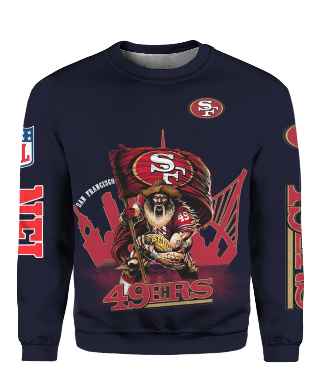 San francisco 49ers sourdough sam all over print sweatshirt