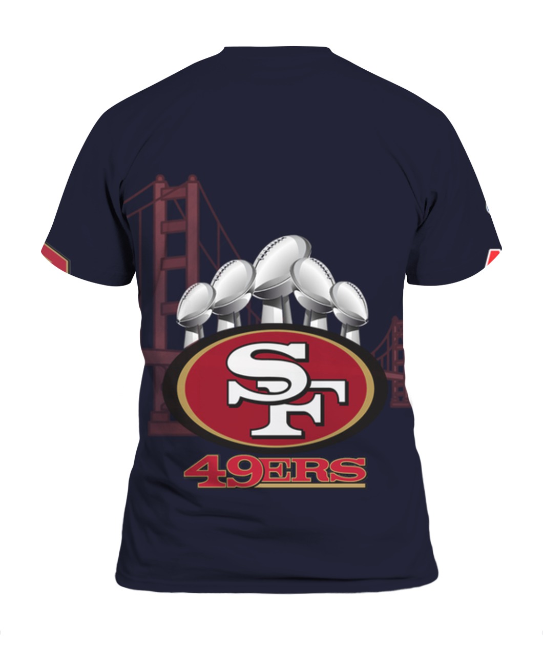 San francisco 49ers sourdough sam all over print tshirt - back