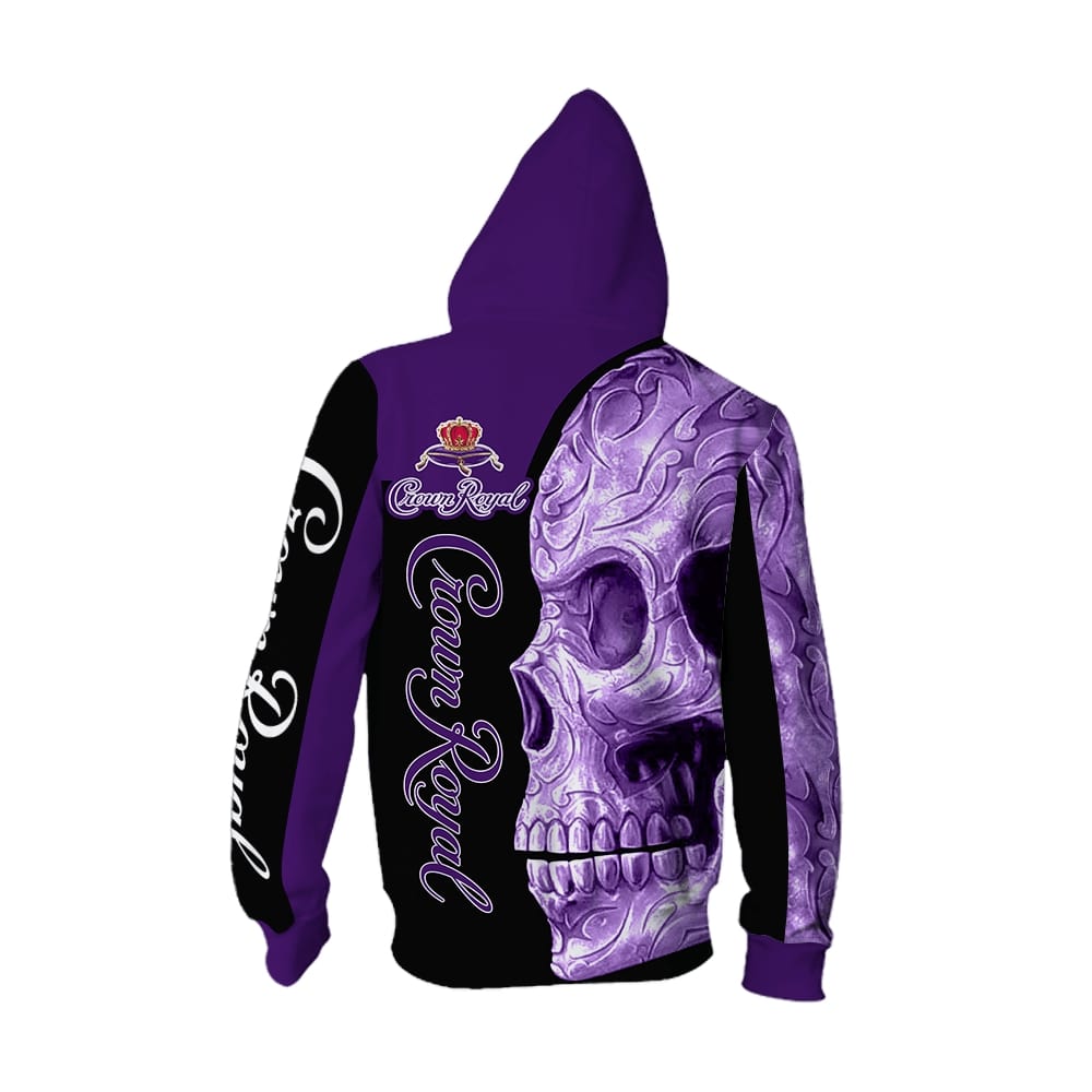 Skull Crown Royal all over print hoodie 1