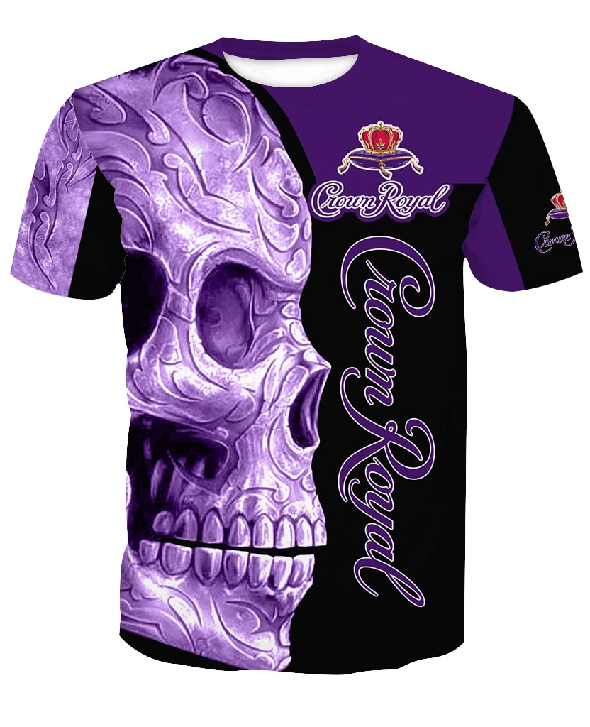 Skull Crown Royal all over print tshirt 2