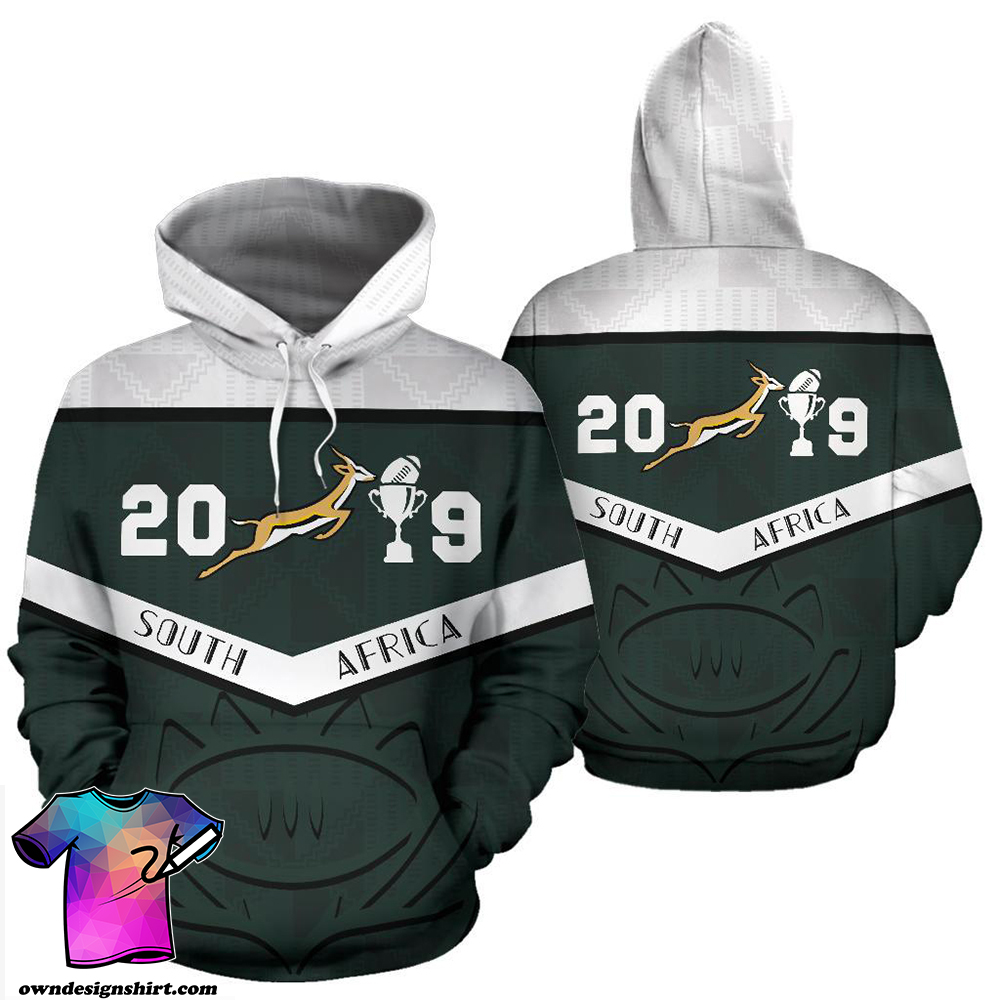 South africa springbok champion 2019 full printing hoodie