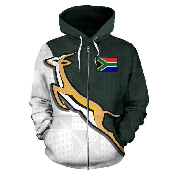 South africa springboks forever full printing zip hoodie 1