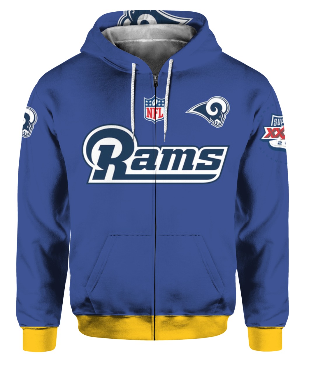 Stand for the flag kneel for the cross los angeles rams all over print zip hoodie