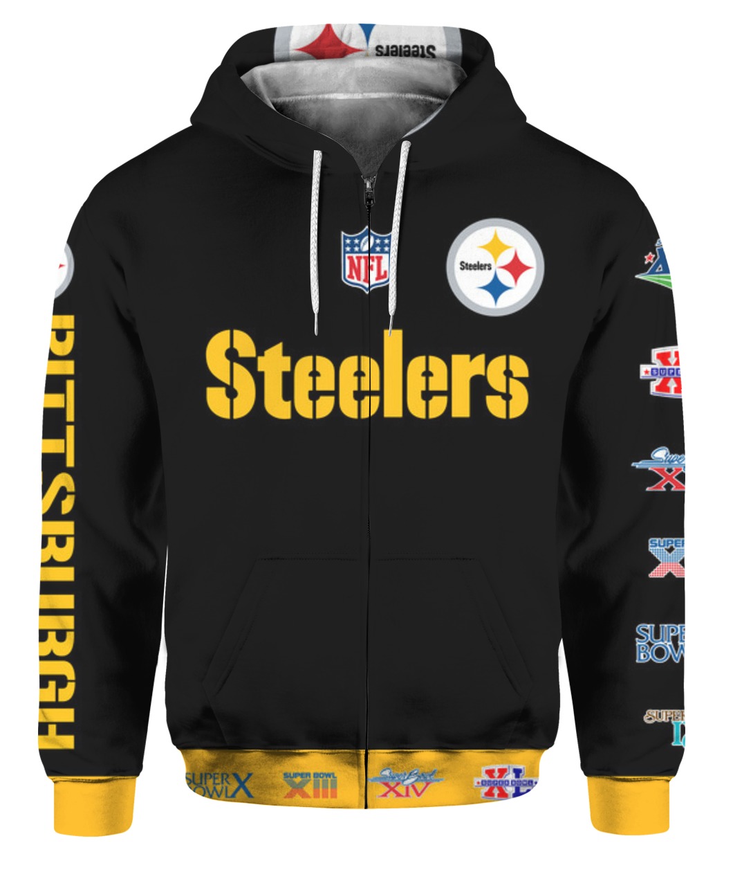 Stand for the flag kneel for the cross pittsburgh steelers all over print zip hoodie