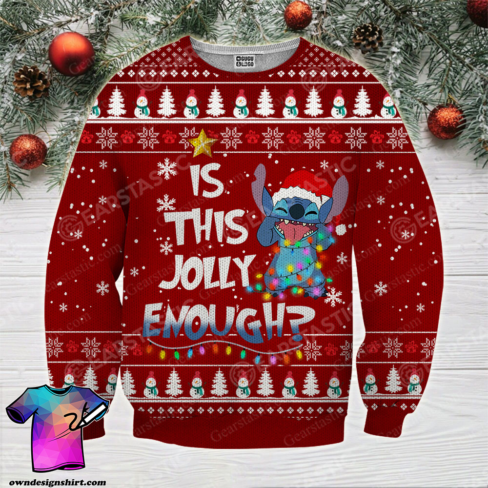 Stitch is this jolly enough ugly christmas sweatshirt