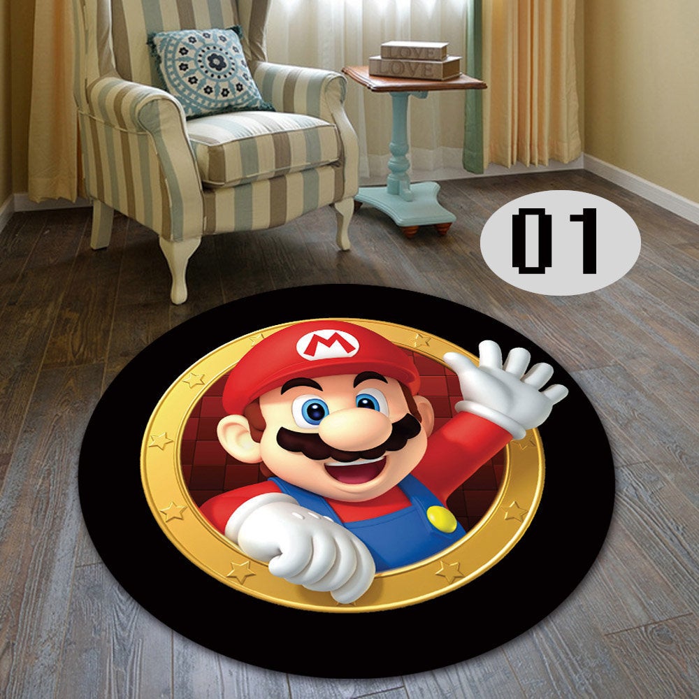 Super mario living room bedroom round carpet 4
