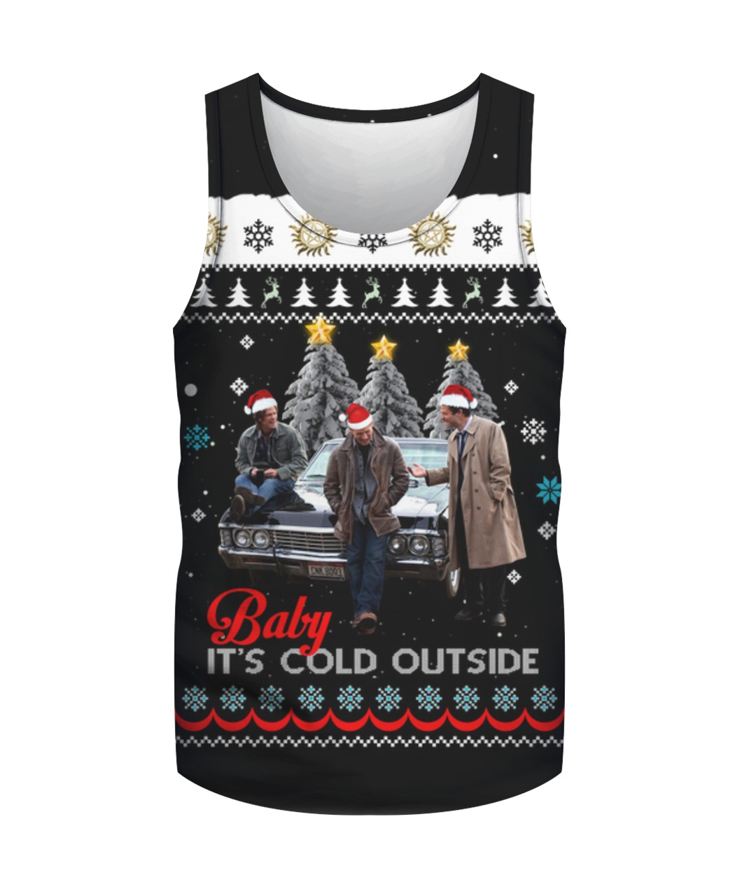 Supernatural baby it's cold outside ugly christmas tank top