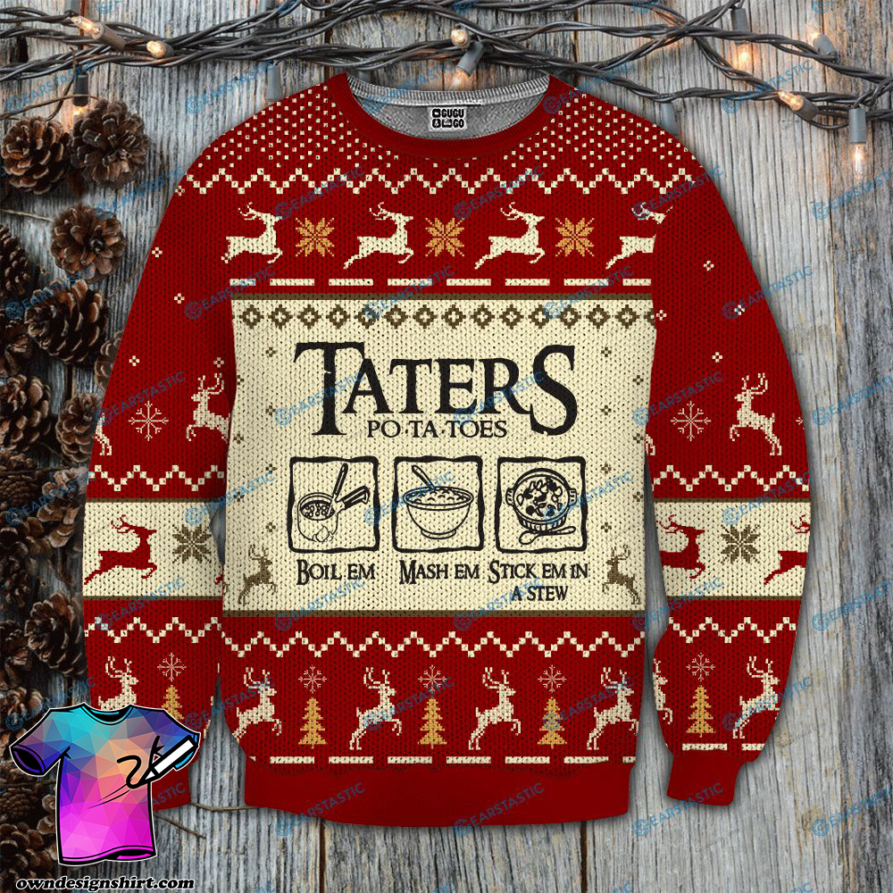 Taters po-ta-toes recipe lord of the rings ugly christmas sweatshirt