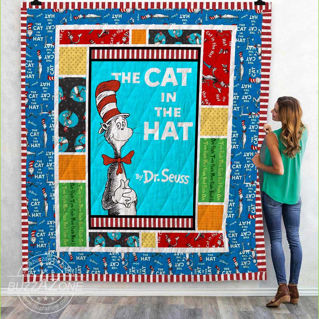 The cat in the hat dr seuss quilt 1