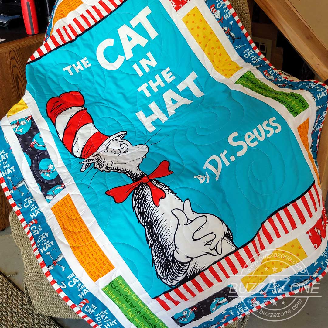 The cat in the hat dr seuss quilt 4