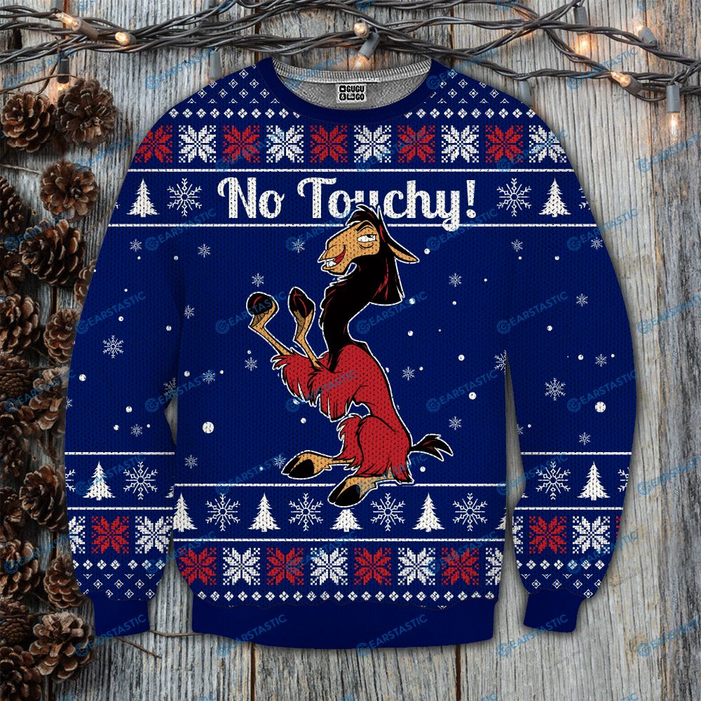 The emperor's new groove no touchy ugly christmas sweater 2