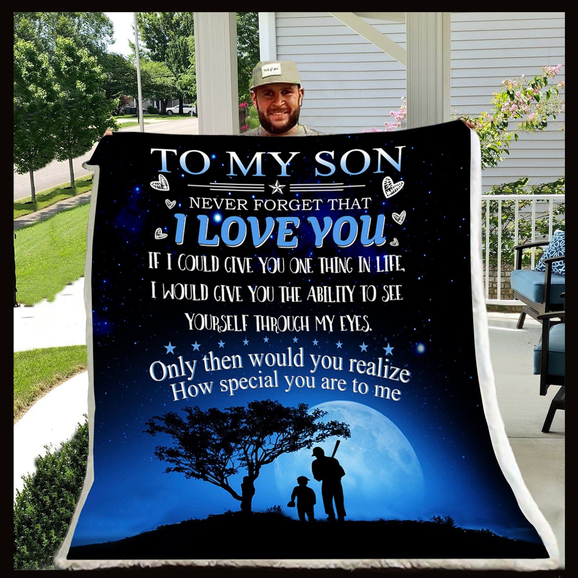 To my son never forget that i love you baseball blanket 2