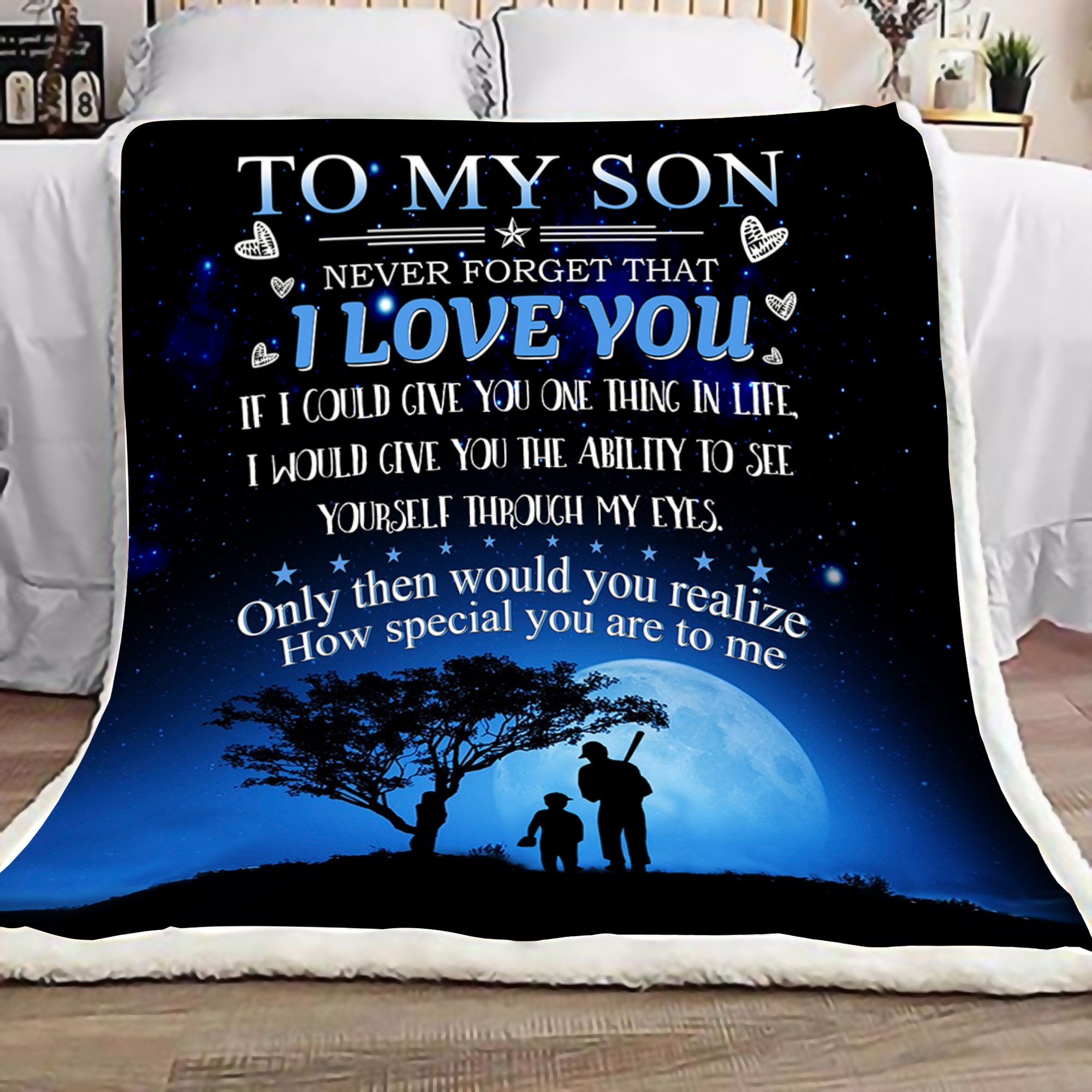 To my son never forget that i love you baseball blanket 3