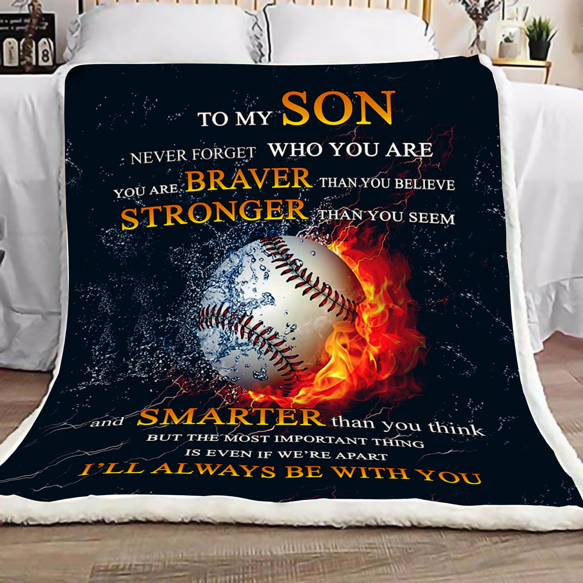 To my son never forget who you are baseball blanket 1