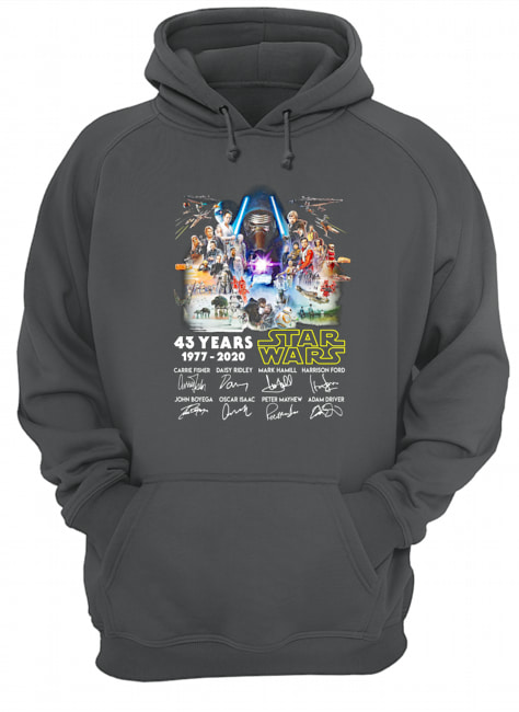 43 years of star wars 1977 2020 signature thank you for the memories hoodie