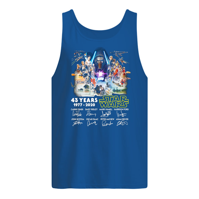 43 years of star wars 1977 2020 signature thank you for the memories tank top