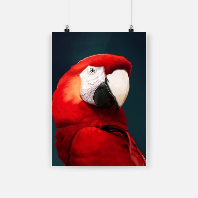 Amazing macaw beautifully designed red parrot poster 1