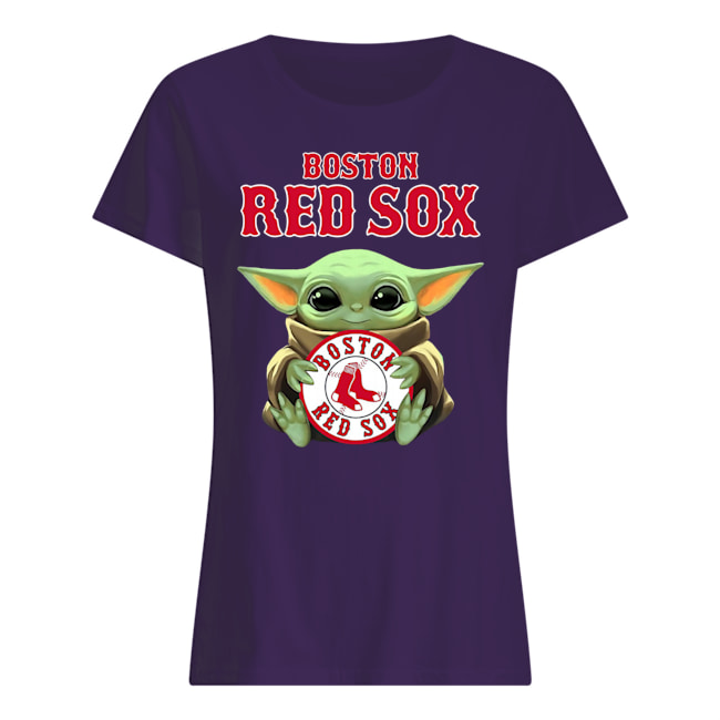 Baby yoda hug boston red sox womens shirt