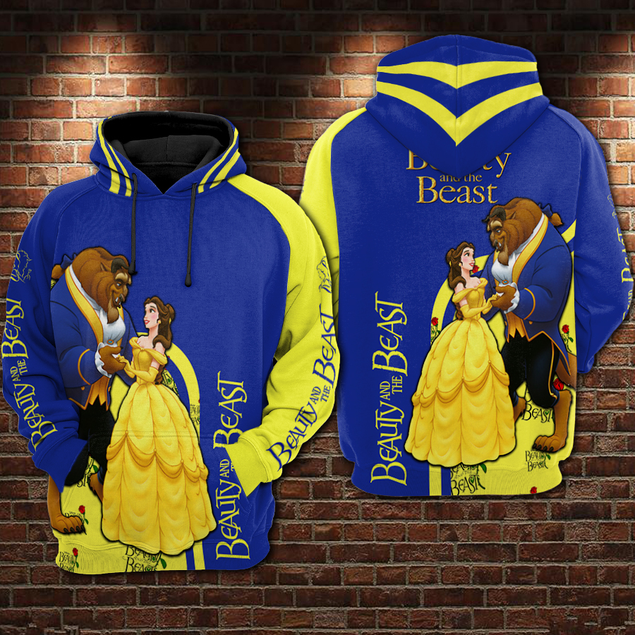 Beauty and the beast full printing hoodie