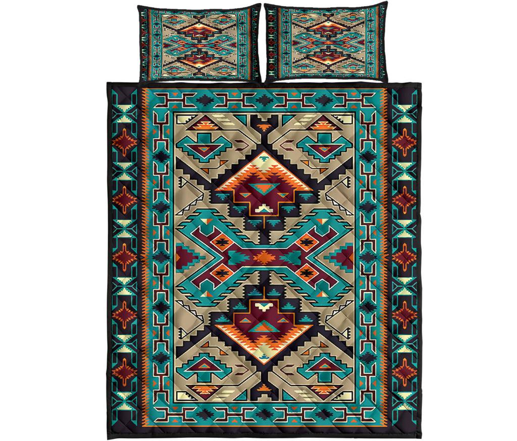 Blue south west native american quilt 4