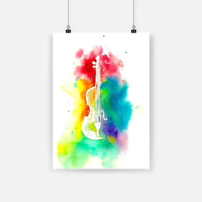 Colorful violin musical instrument poster 1