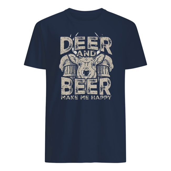 Deer and beer make me happy mens shirt