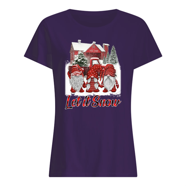 Gnomes let it snow christmas womens shirt