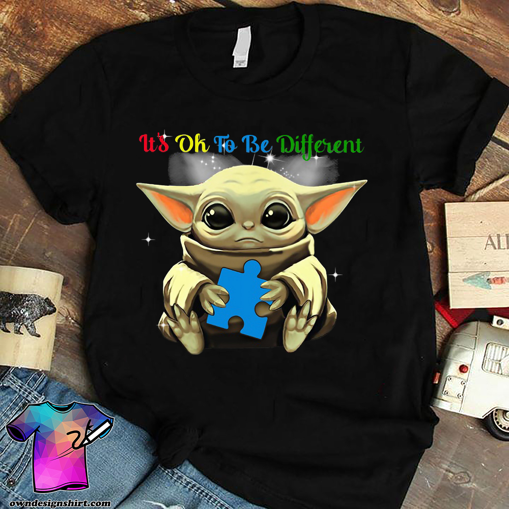 It's ok to be different autism awareness baby yoda shirt
