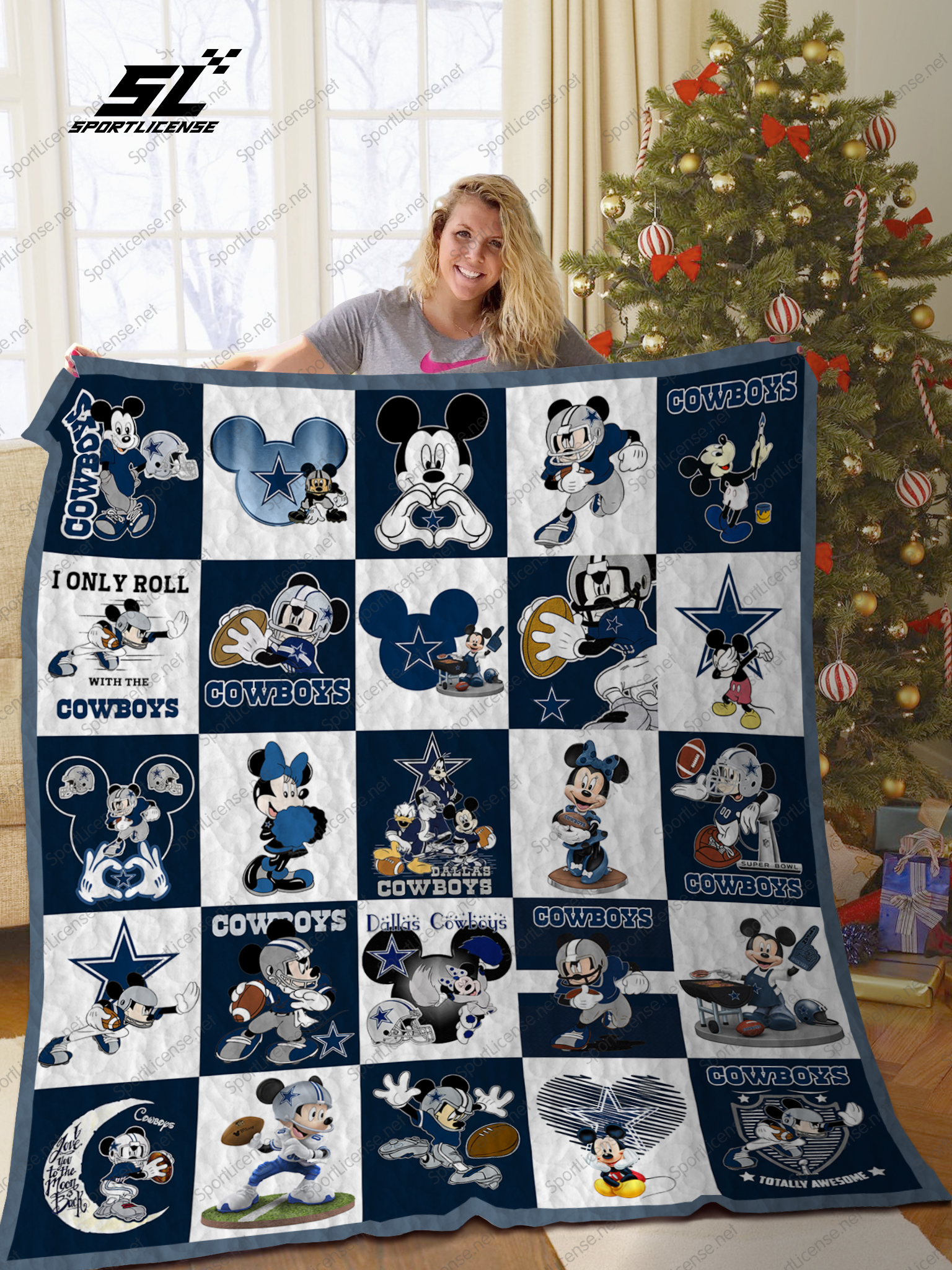 Mickey mouse dallas cowboys nfl quilt 4