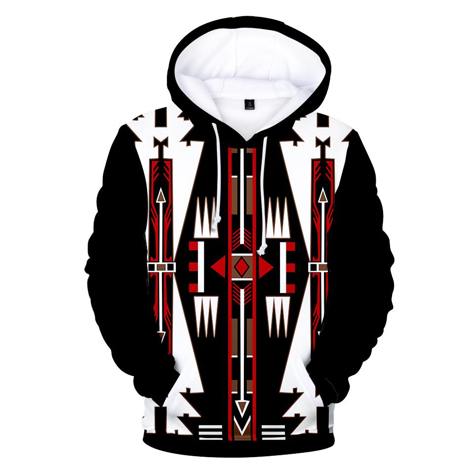 Native american black culture symbol all over printed hoodie 1