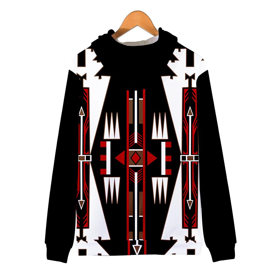 Native american black culture symbol over printed hoodie