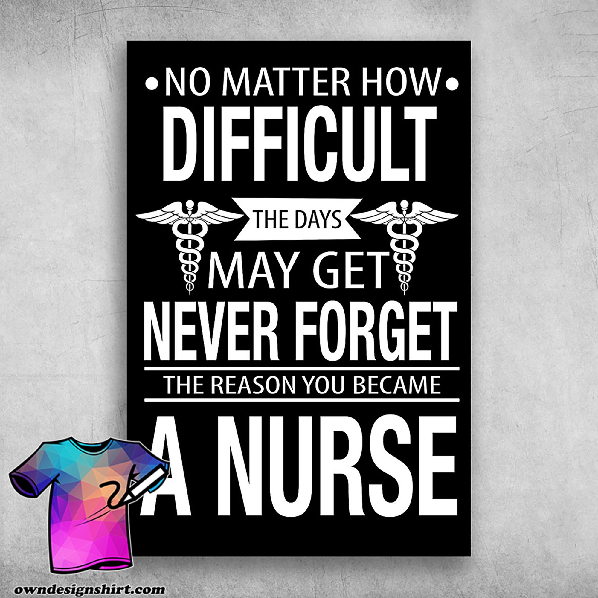No matter how difficult the days may get never forget the reason you became a nurse poster
