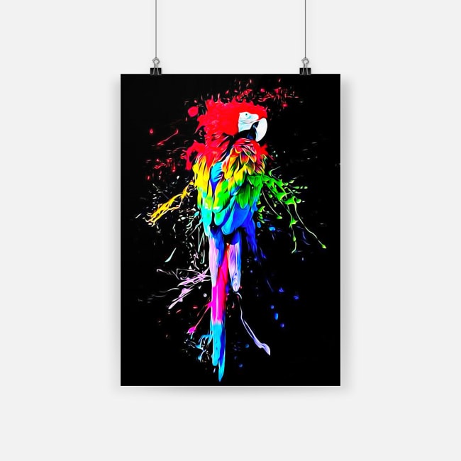 Parrot splash beautiful colorful parrot poster 4