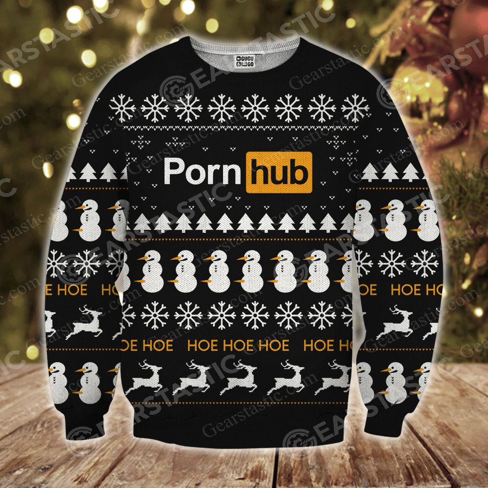 Pornhub full printing ugly christmas sweater 1