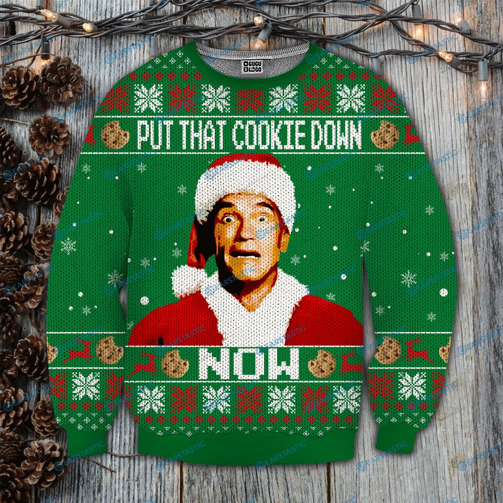 Put that cookie down now kindergarten cop full printing ugly christmas sweater 3