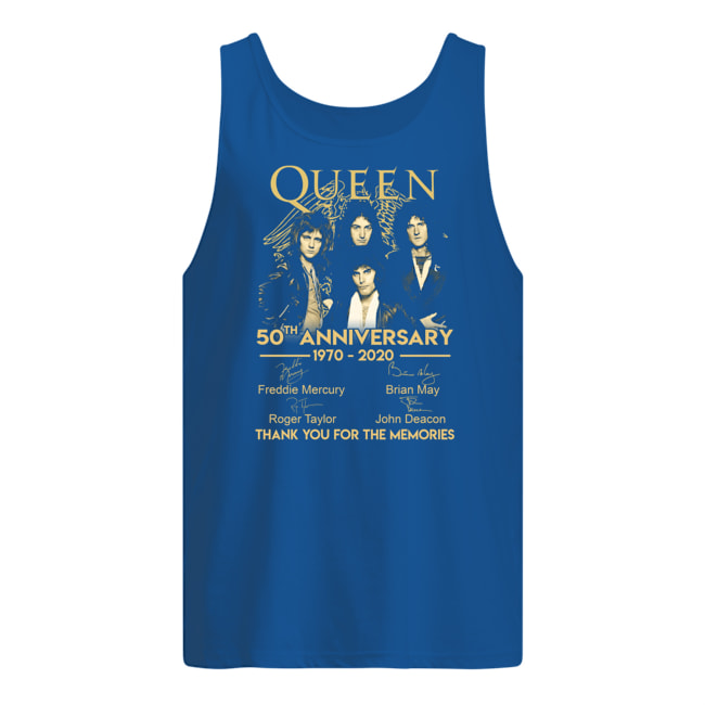 Queen 50th anniversary 1970-2020 signatures tank top