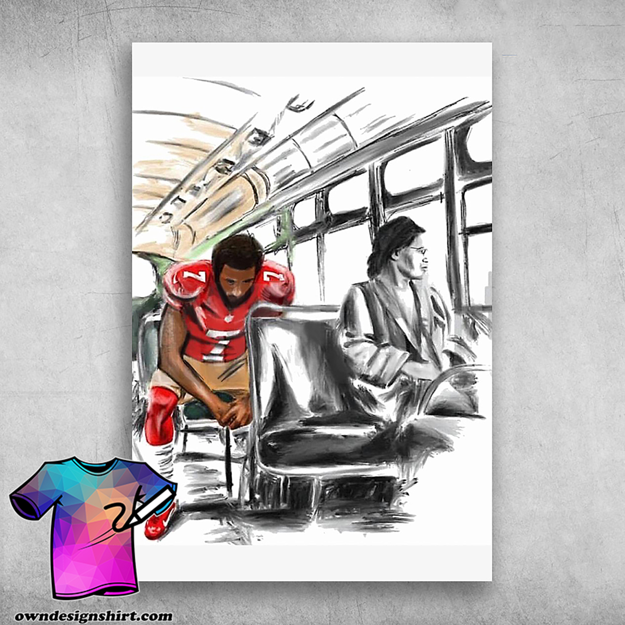 Rosa parks and colin kaepernick on the bus poster