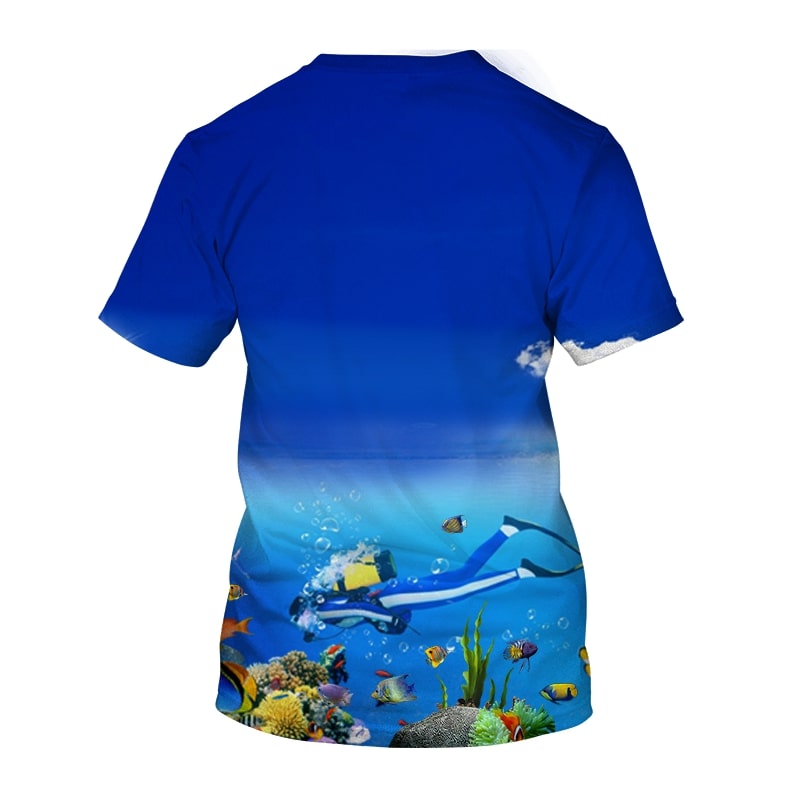 Scuba diving born to dive full printing shirt - back