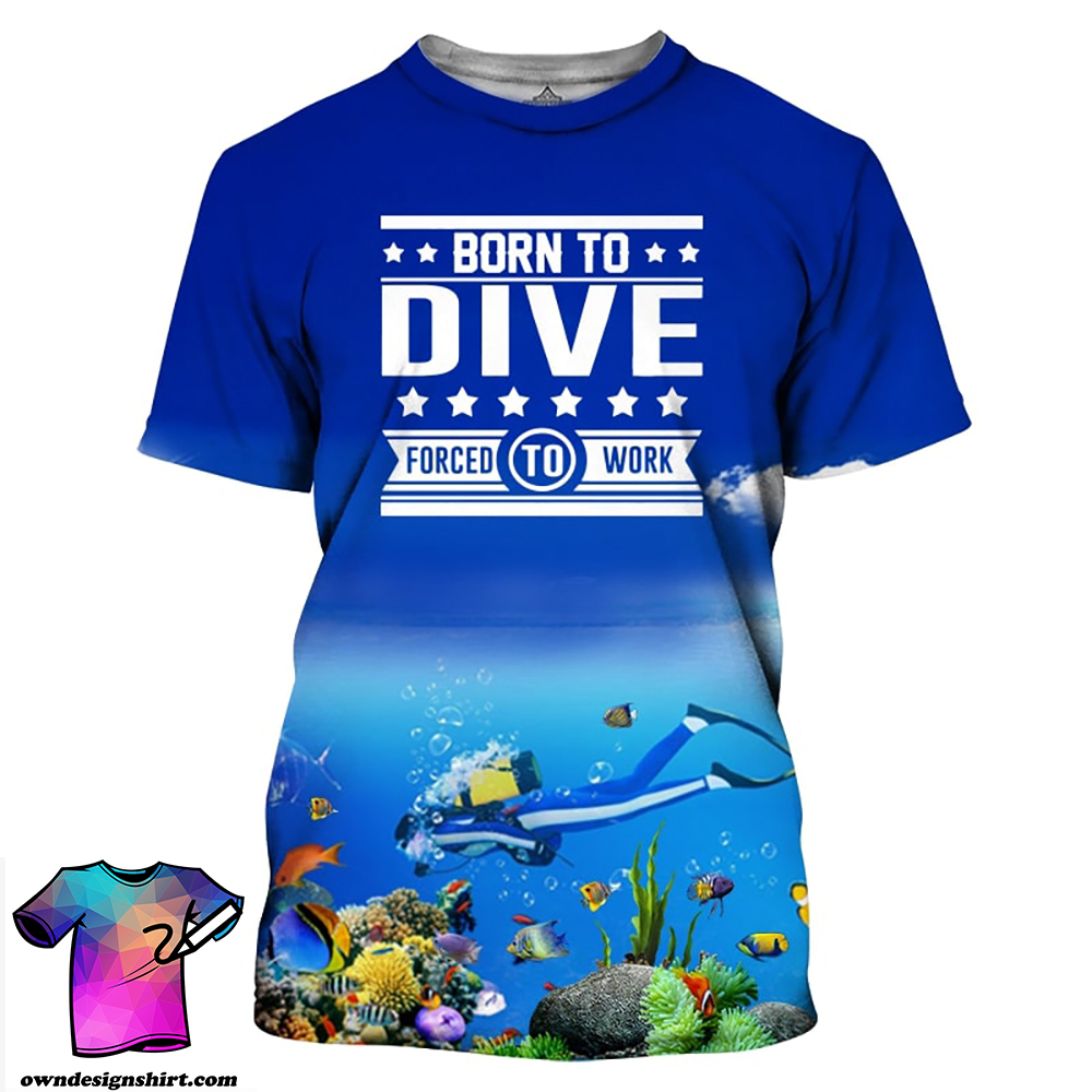 Scuba diving born to dive full printing shirt