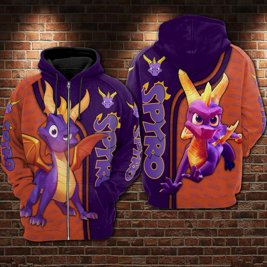 Spyro all over printed zip hoodie